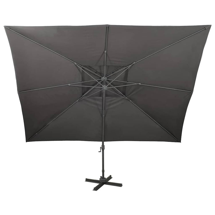 Vidaxl -schwimmendes Parasol mit Doppeldach 400 x 300 cm Anthrazit -Verschärft