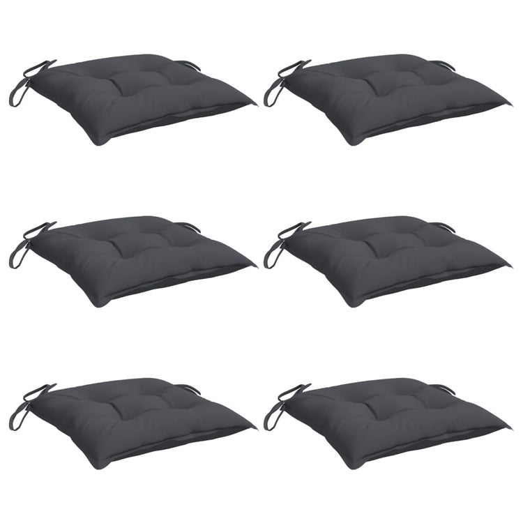 VIDAXL -Stuhlkissen 6 PCs 40x40x7 cm Oxford Stoffanthrazit -gelöscht