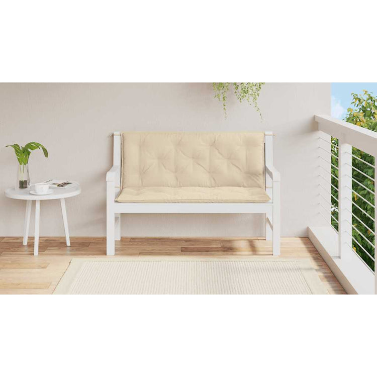 VIDAXL Gartenbankkissen 120x(50+50)x7 cm Oxford Stoff Beige