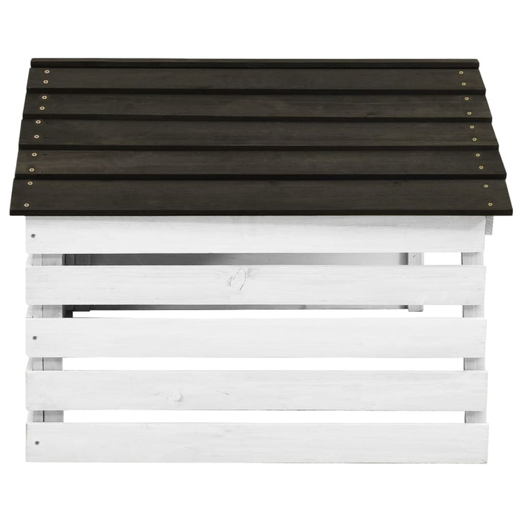 VIDAXL -Abdeckung für Rasenmäher 78x74x54 cm Vurenhout Schwarz und Weiß