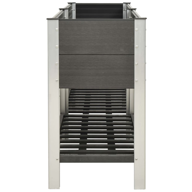 VIDAXL -Pflanzer mit Regal 200x50x90 cm HKC Gray angehoben