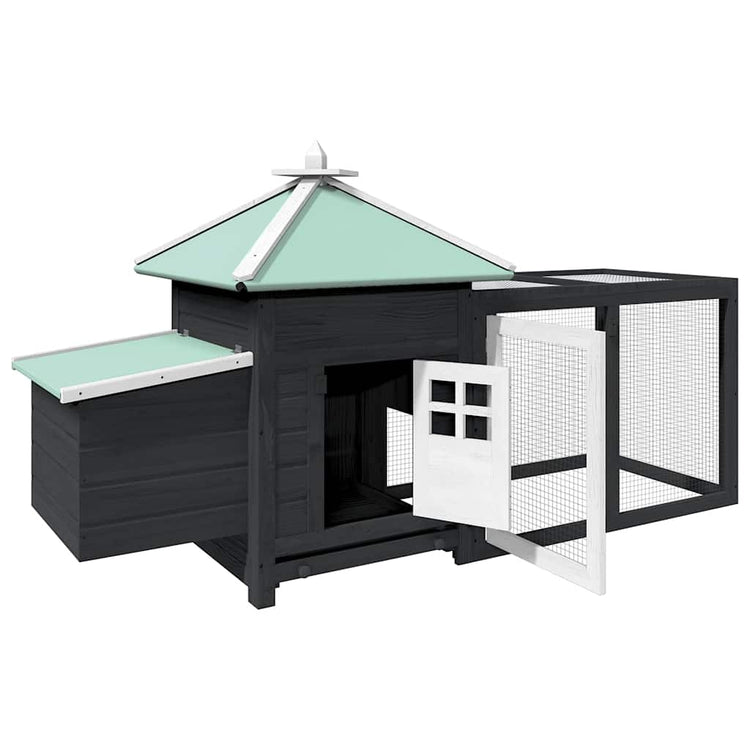 Vidaxl Chicken Coop mit Nest Box 190x72x102 Festkiefergrau