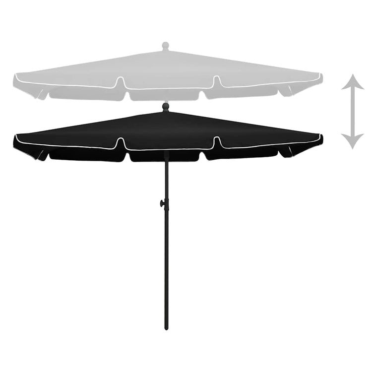 Vidaxl Parasol mit Pole 210x140 cm Schwarz