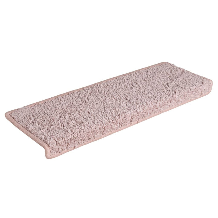 Vidaxl -Treppenmatten 15 ST 65x21x4 cm weiß und rosa