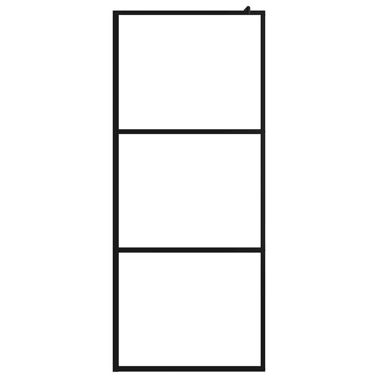 Vidaxl begehete Duschwand transparent 80x195 cm ESG Glas schwarz