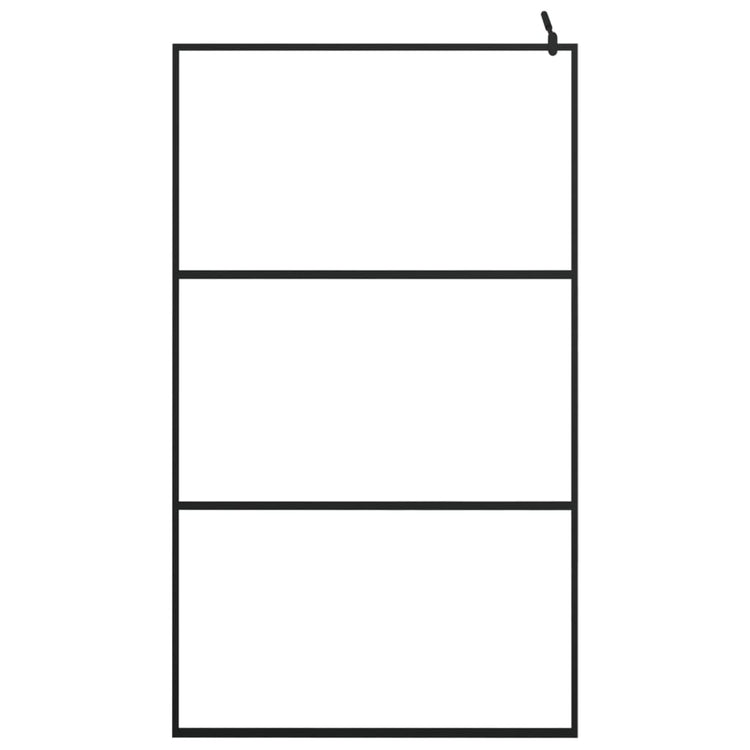 Vidaxl begehete Duschwand transparent 115x195 cm ESG Glas schwarz
