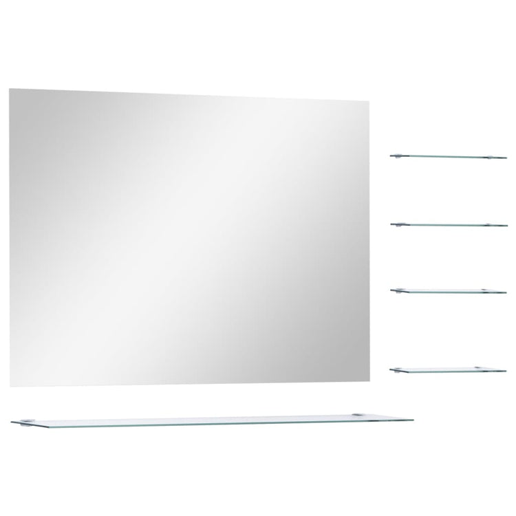 Vidaxl Wandspiegel mit 5 Regalen 80x60 cm Silberfarbe