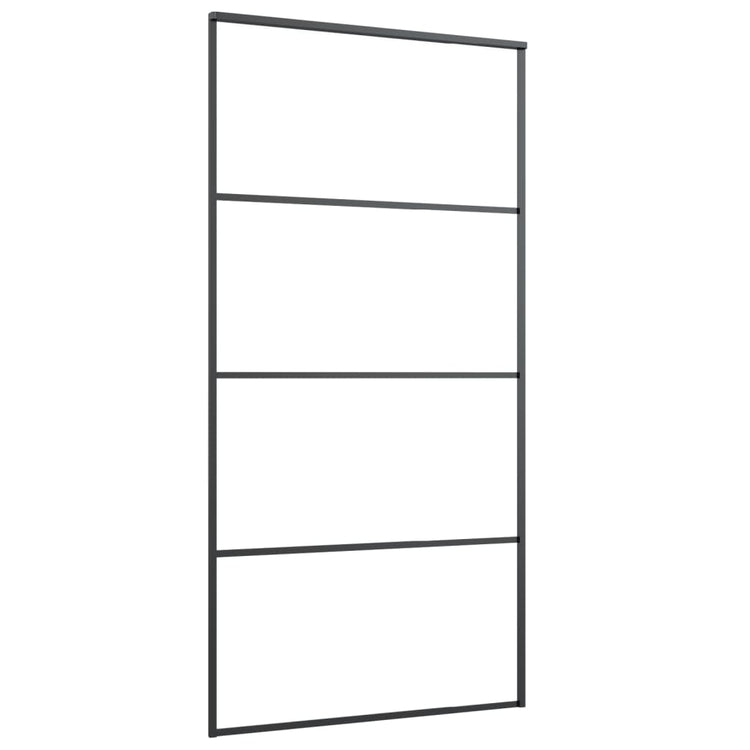 VIDAXL -Schiebetür 102,5 x 205 cm Aluminium und ESG -Glas schwarz