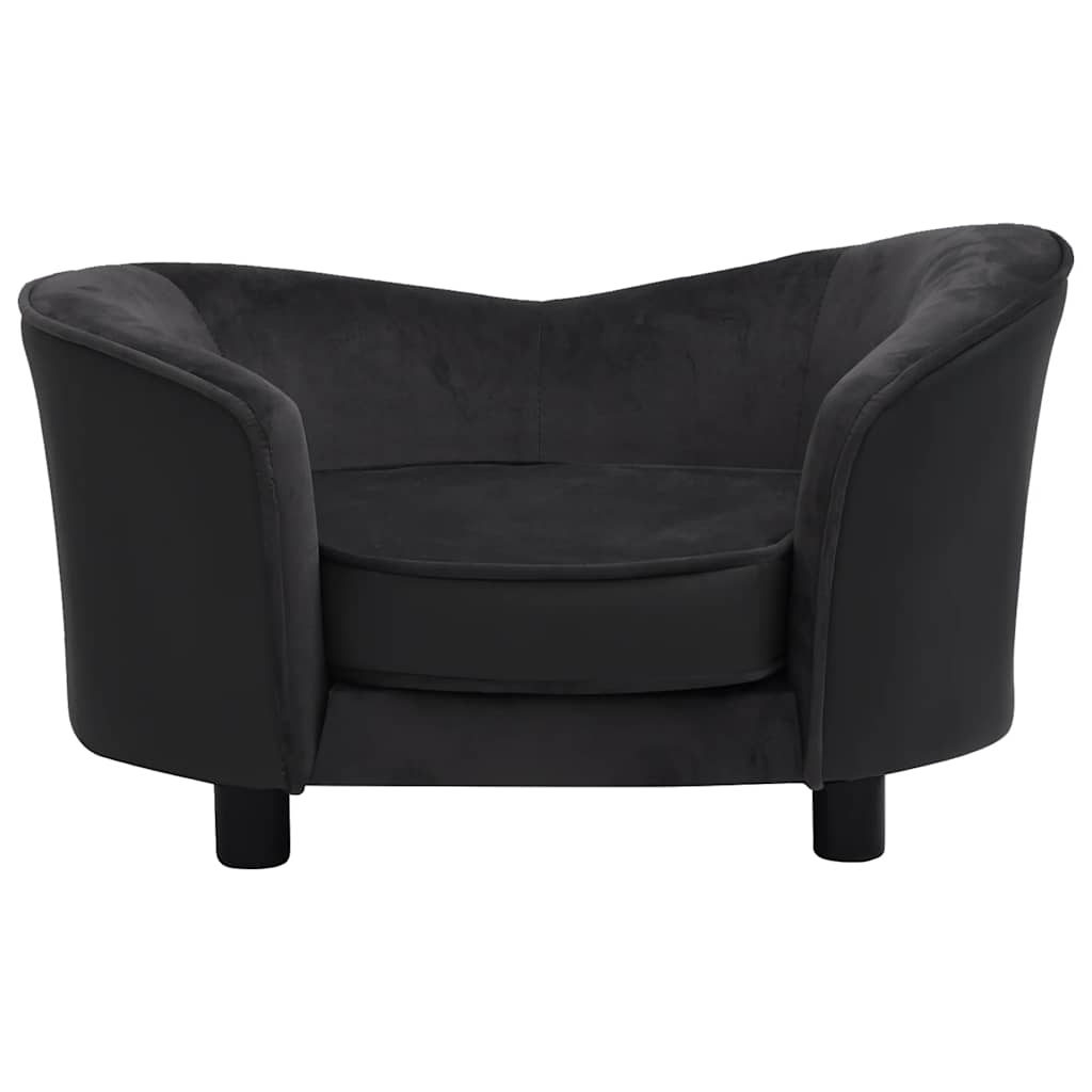Vidaxl Hundebank 69x49x40 cm Pluche und künstliches Lederschwarz