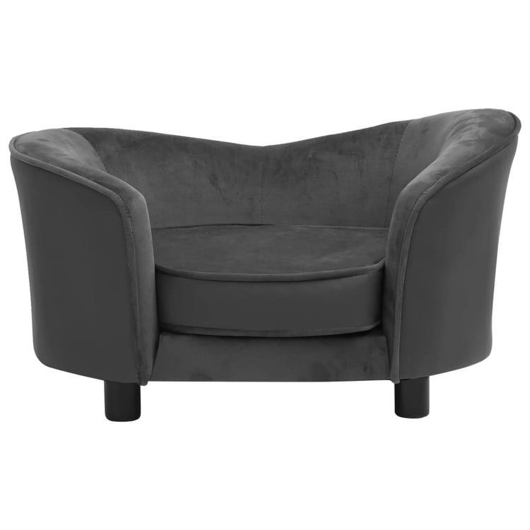 Vidaxl Hundebank 69x49x40 cm Plüsch und künstliches Leder dunkelgrau