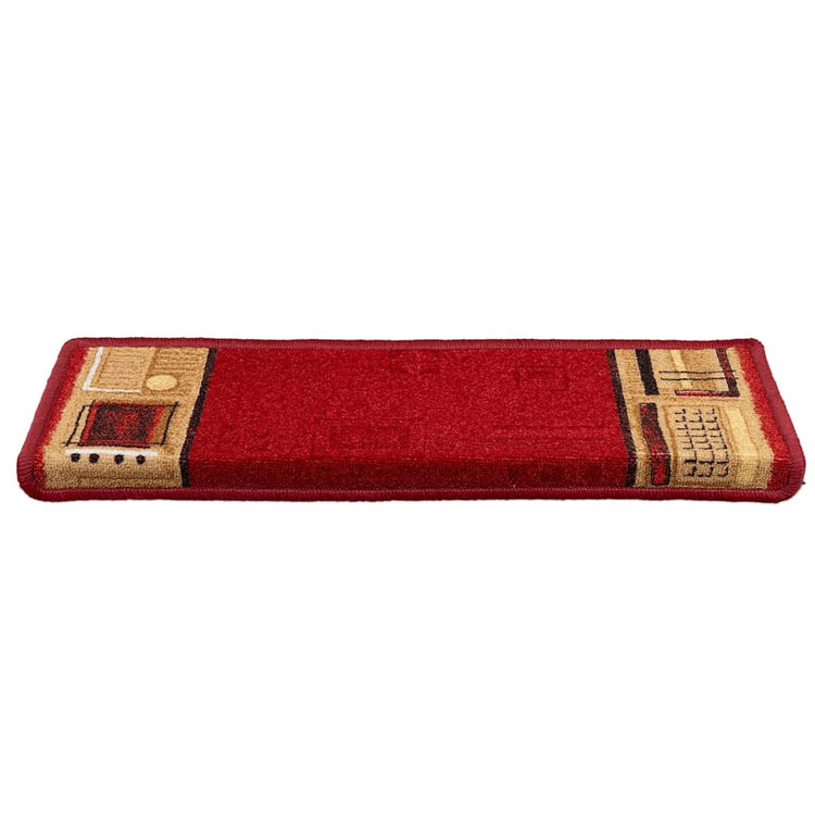 Vidaxl -Treppenmatten Selbstadhäsiv 5 ST 65x21x4 cm Rot