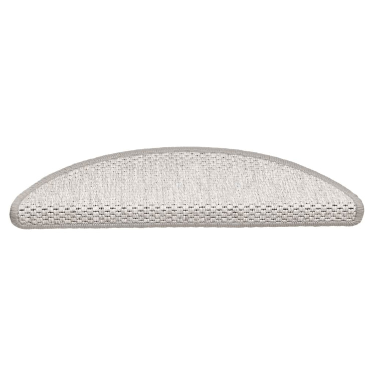 Vidaxl-Treppenmatten selbstklebend 15 St. Sisal Look 56x17x3 cm Platina Farbe