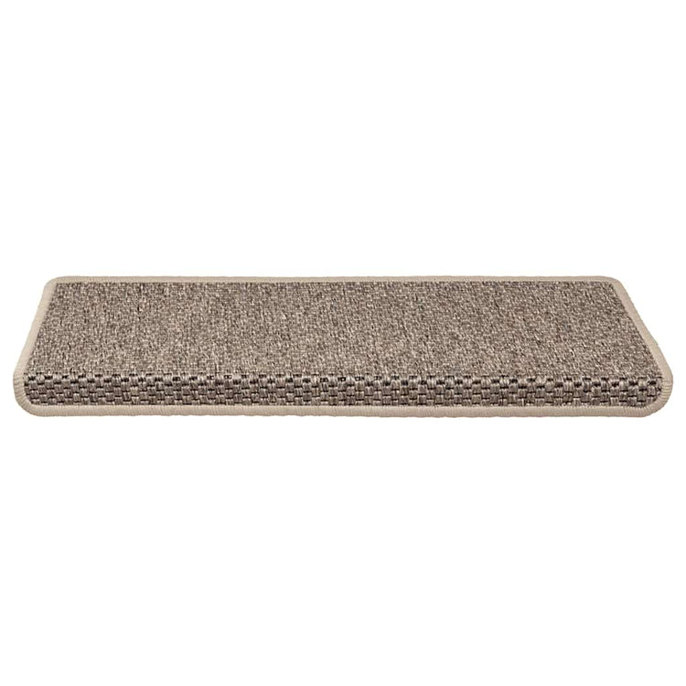 Vidaxl Treppenmatten selbstklebend 15 St. Sisal Look 65x21x4 cm dunkler Beige