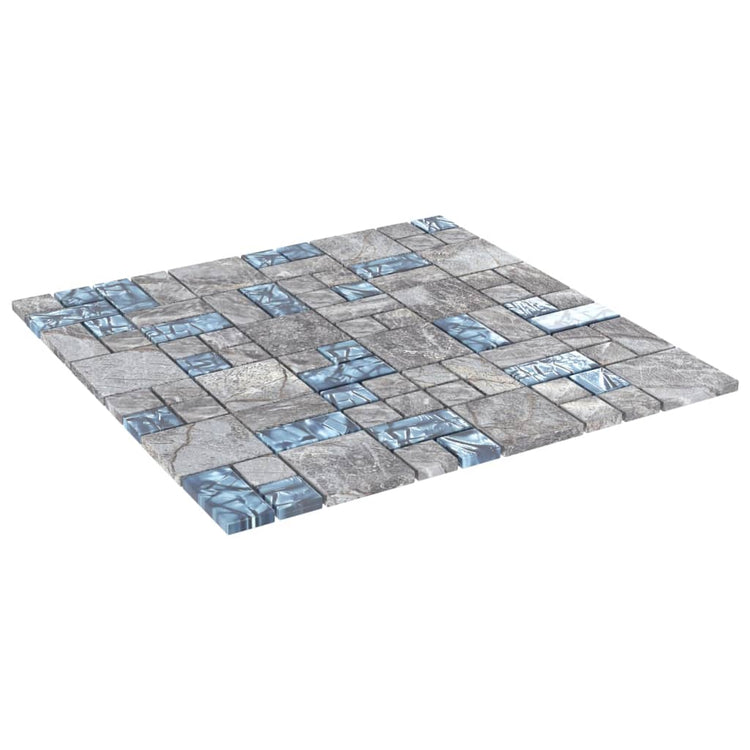 Vidaxl -Mosaikfliesen 11 PCs 30 x 30 cm Glasgrau und Blau