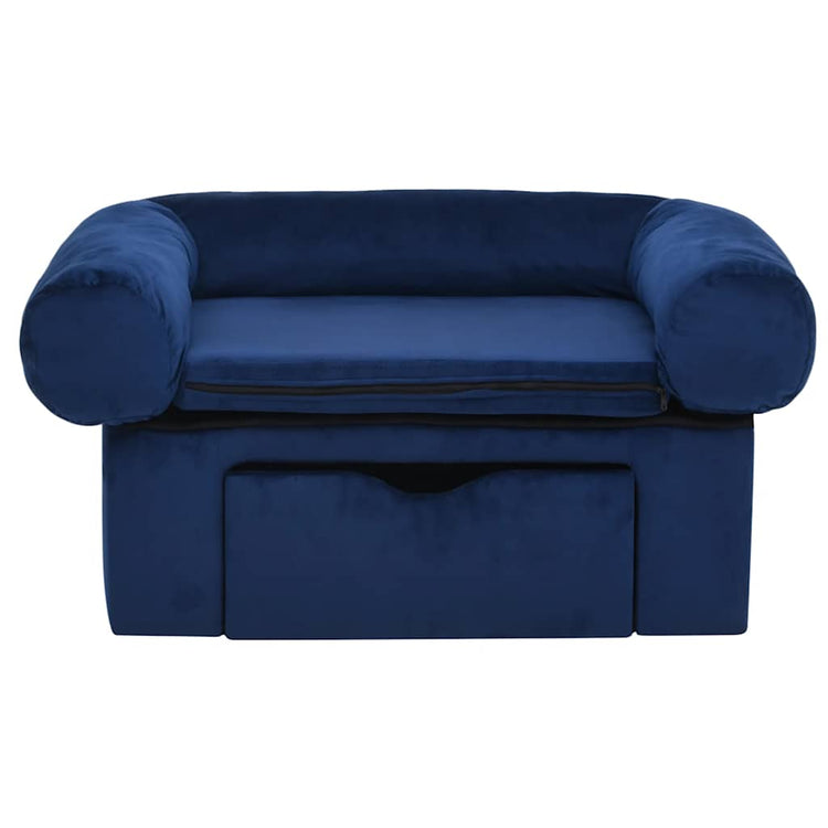 Vidaxl Hundebank mit Schublade 75x50x38 cm Plüschblau