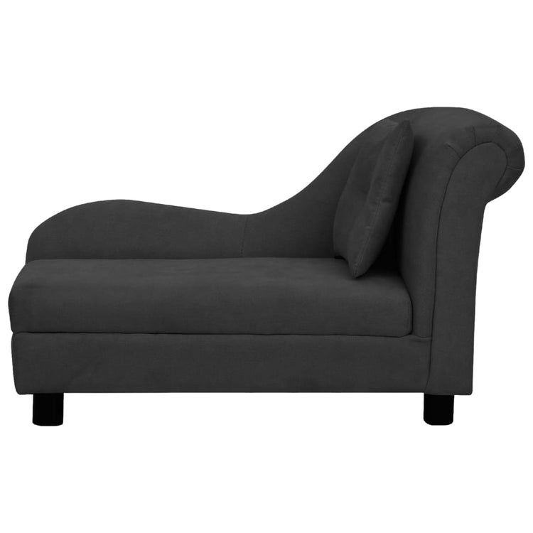 Vidaxl Hundebank mit Kissen 83x44x44 cm Plüsch schwarz