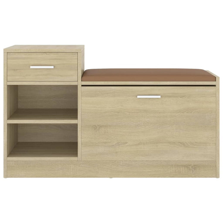 Vidaxl Schuhe Bank 94.5x31x57 cm verarbeitetes Holz Sonoma Eiche farbig