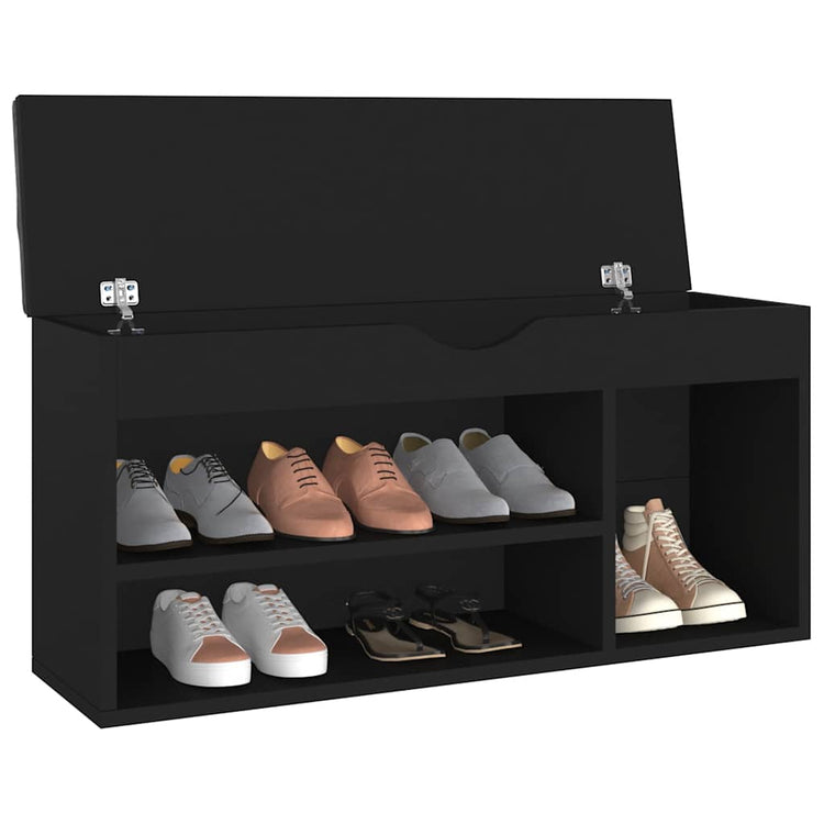 VIDAXL -Schuhbank mit Kissen 104x30x49 cm professioniertes Holzschwarz