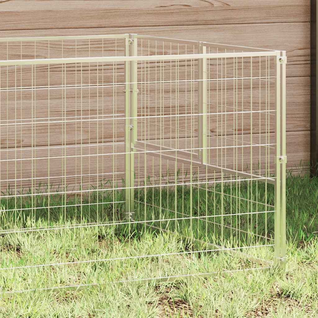 Vidaxl Hund Kennel 100x100x70 cm Stahl Silberfarbe