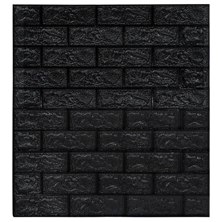 Vidaxl 3d Tapete selbstklebend 40 St. Ziegel Schwarz schwarz