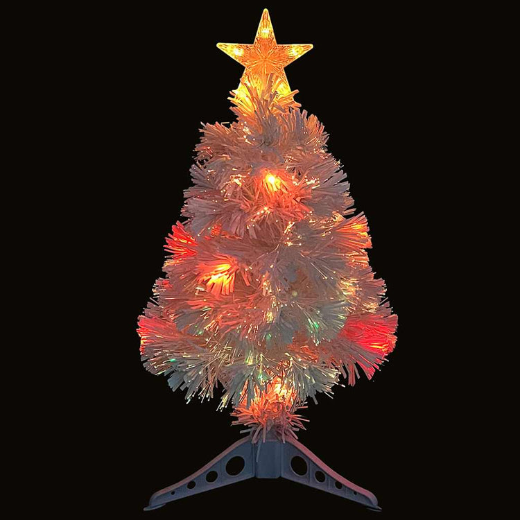 Vidaxl Kunstkerstboom mit Beleuchtung 64 cm Glasfaserweiß