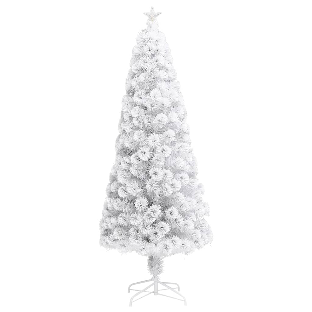 Vidaxl Kunstkerstboom mit Leuchten 210 cm Glasfaserweiß