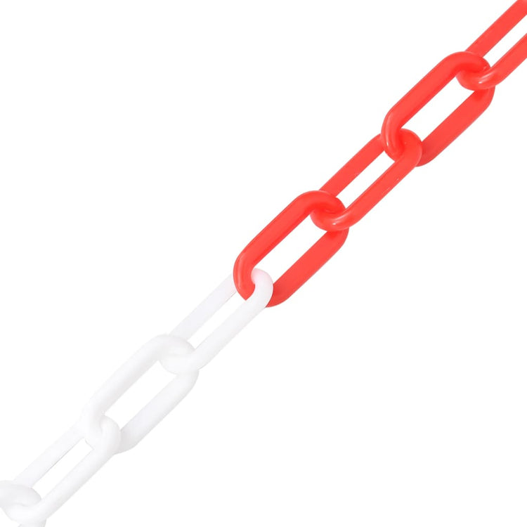 VIDAXL -Sicherheitskette Ø 8 mm 100 m Kunststoff Rot und Weiß