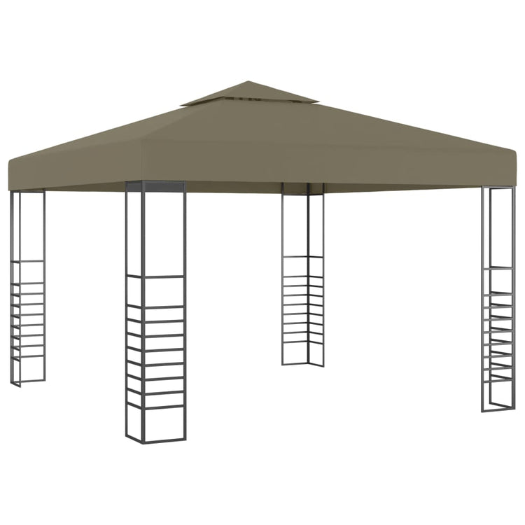 Vidaxxl Gartenpavillon mit LED-Lichterkette 3x3 m Taupe
