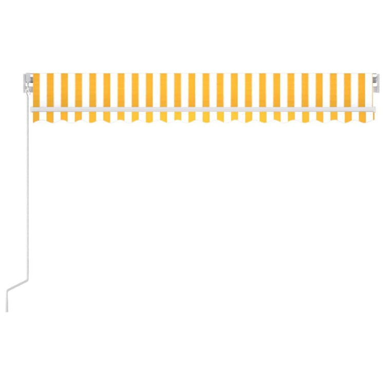 Vidaxl luifel manuell ausziehbar mit LED 400x350 cm gelb und weiß