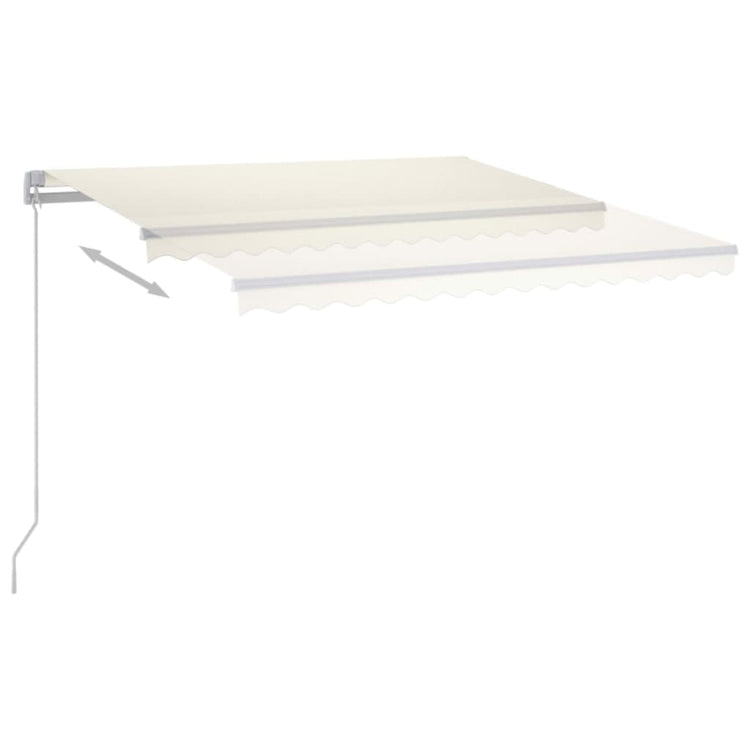 Vidaxl Luifel mit LED 450x350 cm cremefarbener Colored manuell ausziehbar