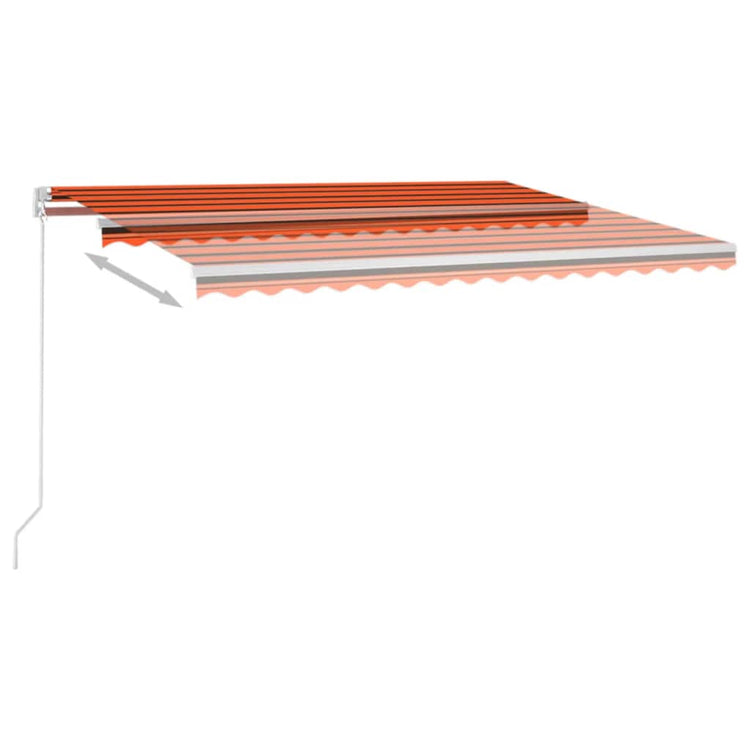 Vidaxl Luifel manuell ausziehbar mit LED 450x350 cm Orange und Braun