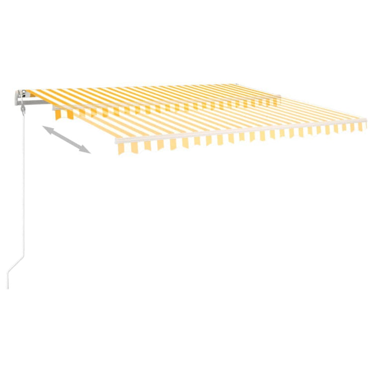 Vidaxl Luifel Automatisch ausziehbar 450 x 350 cm gelb und weiß