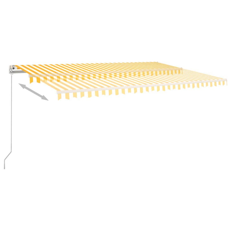 Vidaxl luifel manuell ausziehbar mit LED 500x350 cm gelb und weiß