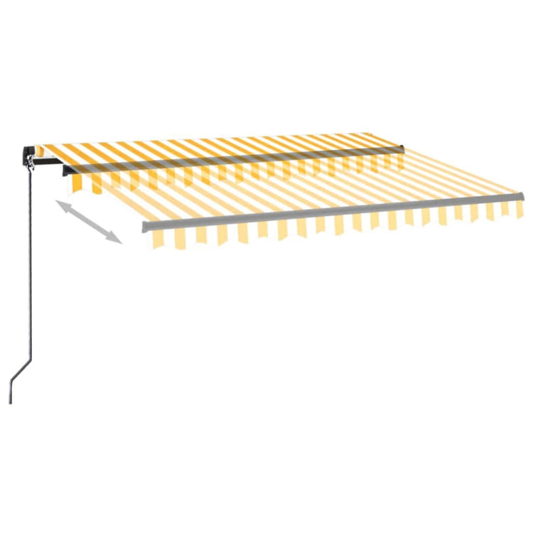 Vidaxl luifel erstreckt sich manuell 350 x 250 cm gelb und weiß
