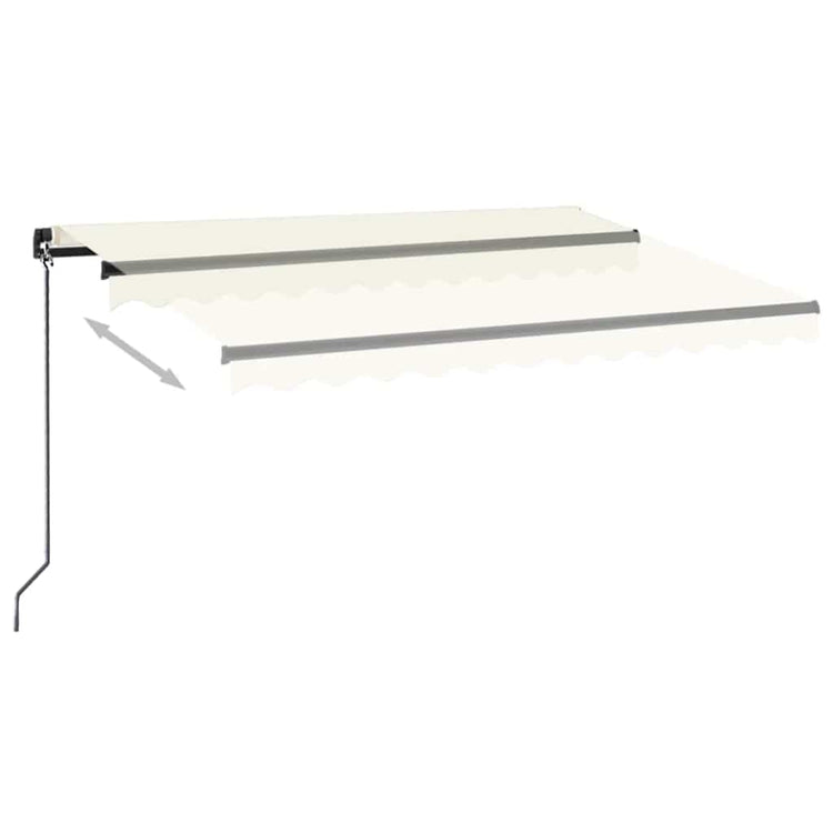 Vidaxl Luifel mit LED 350x250 cm cremefarbener Colored manuell ausziehbar