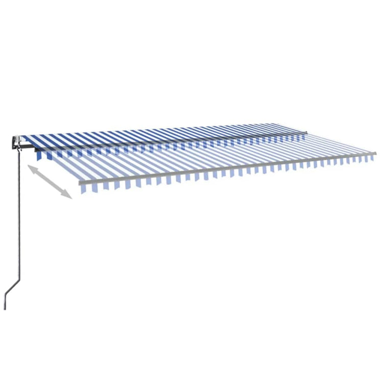 Vidaxl Luifel Automatik mit LED- und Windsensor 600x300 cm blau weiß