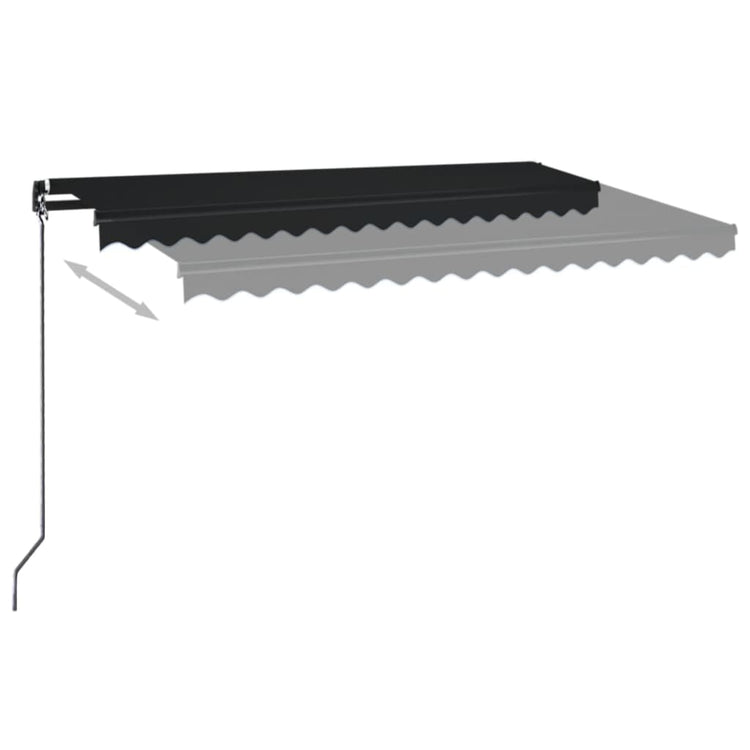 Vidaxl Luifel manuell ausziehbar mit LED 450x350 cm Anthrazitfarbe