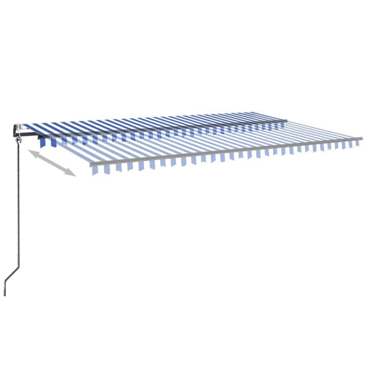 Vidaxl Luifel erstreckt sich automatisch 500x350 cm blau und weiß