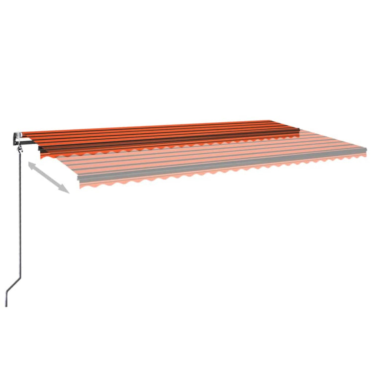 Vidaxl Luifel Automatik mit LED -Windsensor 600x350 cm Orange Braun