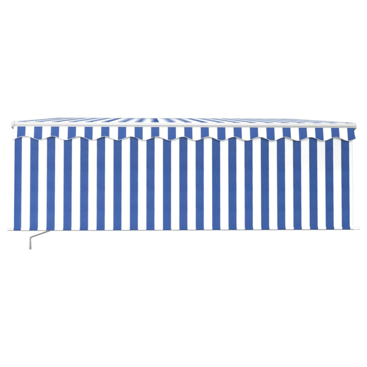 Vidaxl luifel manuell ausziehbar mit Roller Blind 4x3 m blau und weiß