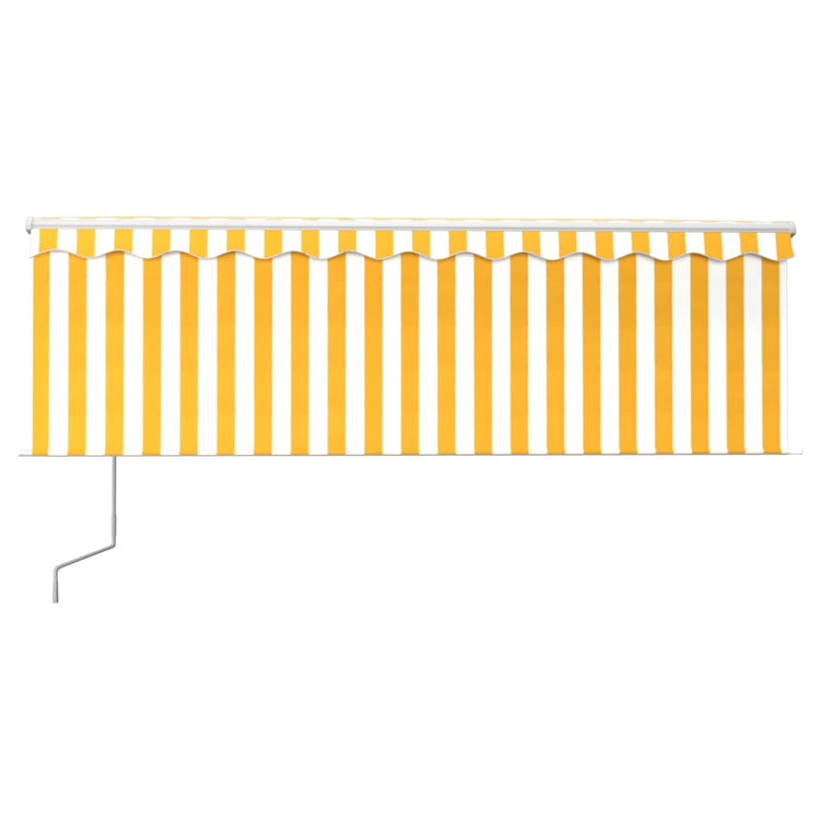 Vidaxl luifel expanisch mit Roller Blind 4,5x3 M Gelb weiß