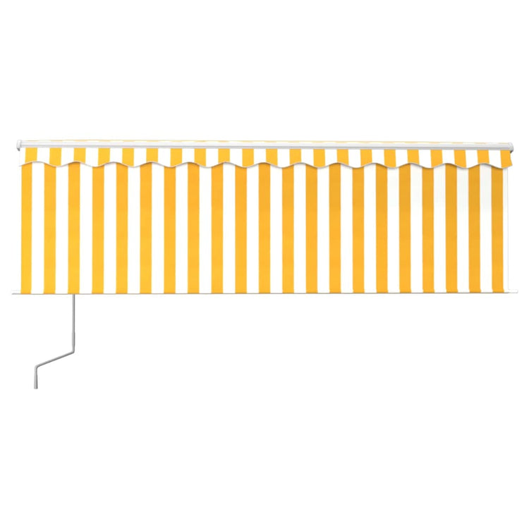 Vidaxl Luifel Automatik mit Roller Blind und Sensor 4,5 x 3 m gelb und weiß