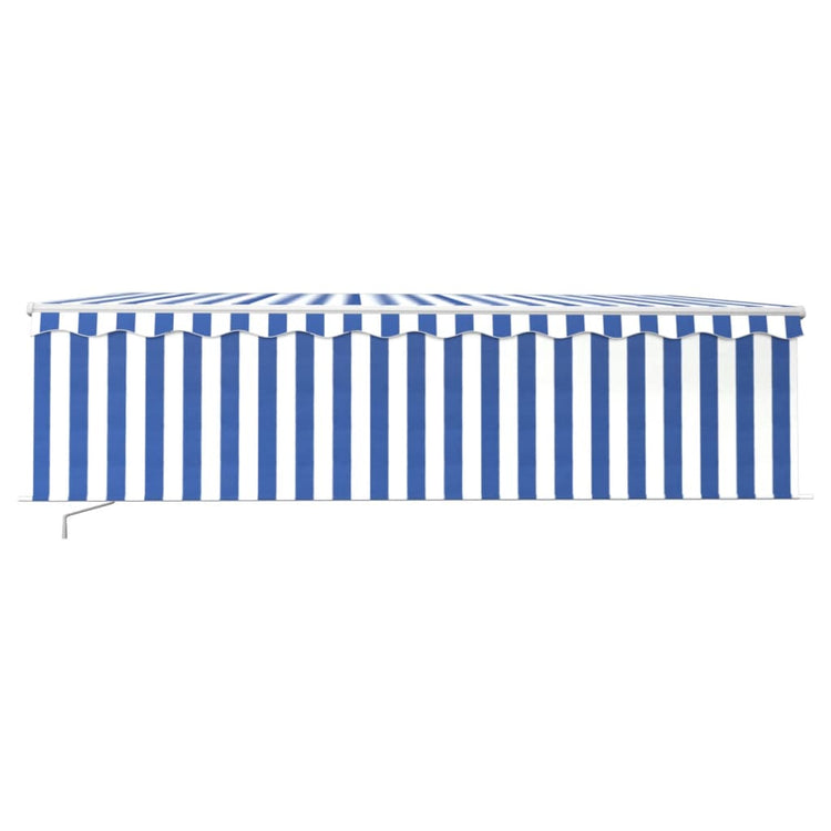 Vidaxl luifel manuell ausziehbar mit Roller Blind 5x3 m blau und weiß
