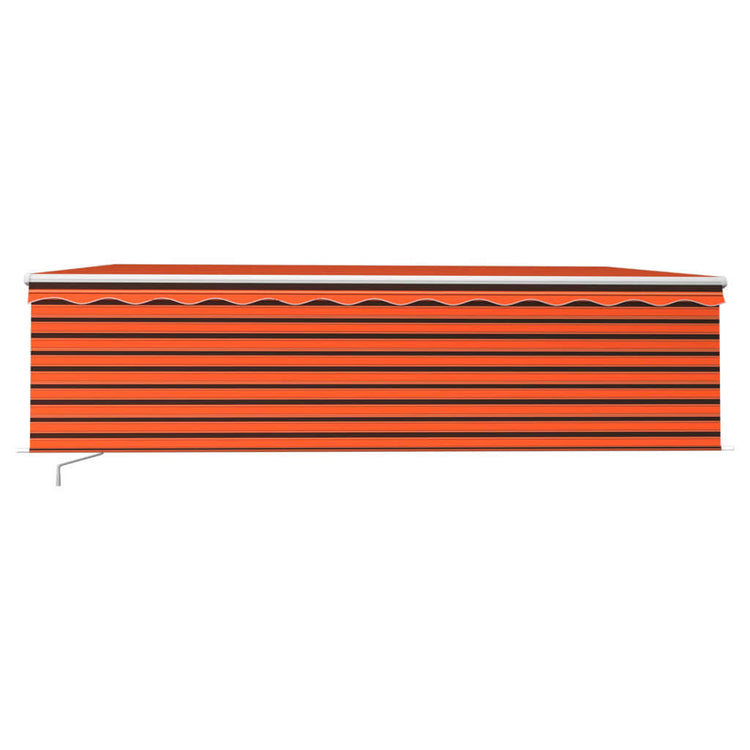 Vidaxl luifel manuell ausziehbare Rollerblind -LED 5x3 M Orange Braun