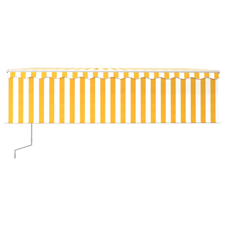 Vidaxl Luifel Automatische Walzenblind -LED -Windsensor 5x3 m gelb und weiß
