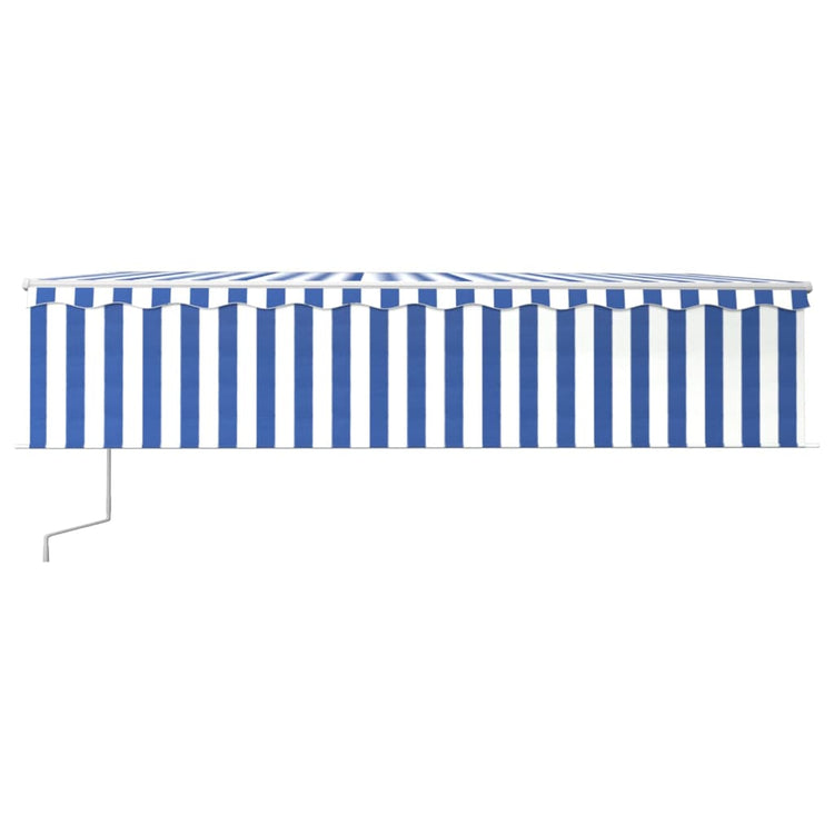 Vidaxl Luifel mit Roller Blind 6x3 m blau weiß automatisch ausziehbar