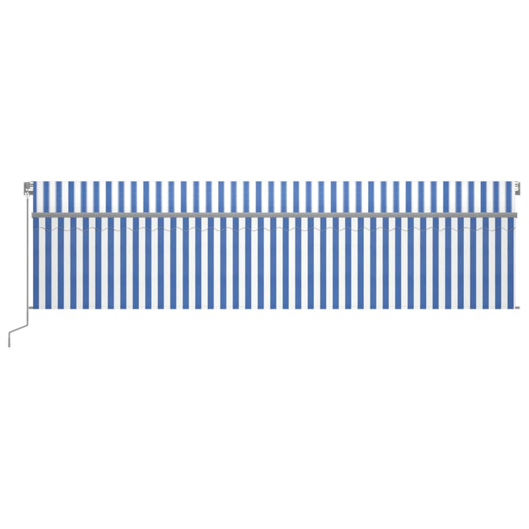 Vidaxl Luifel Automatische Walzenblind -LED -Windsensor 6x3 cm blau weiß