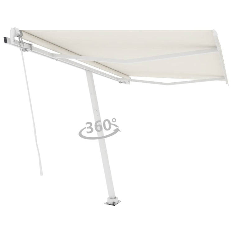 Vidaxl luifel distanziert manuell erstreckt sich 300x250 cm cremefarben.