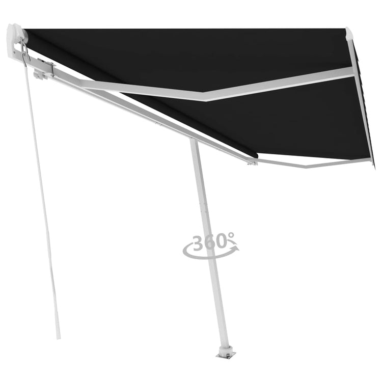 Vidaxl luifel distanziert manuell erstreckt sich 500 x 300 cm Anthrazit