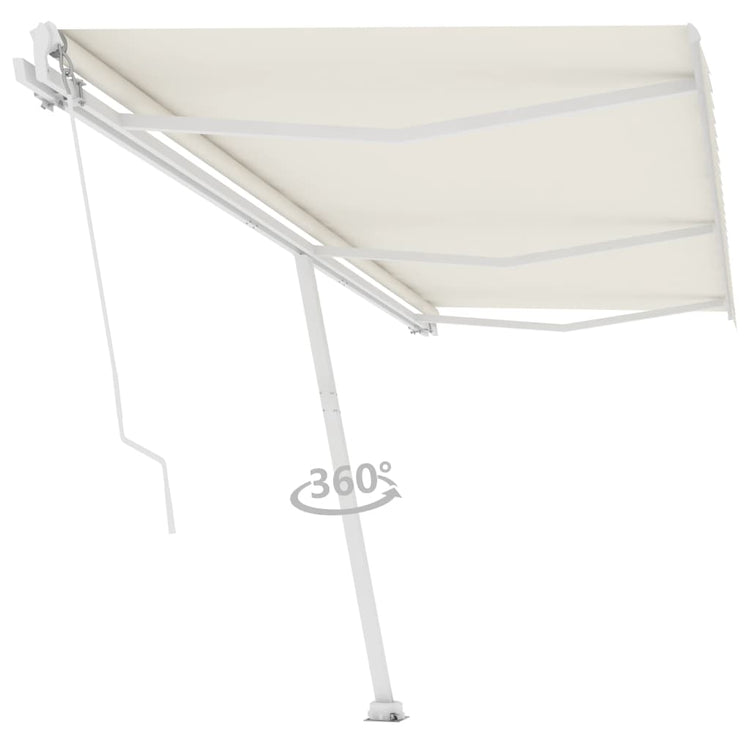Vidaxl luifel distanziert manuell erstreckt sich 600x300 cm creme -ausgelöst